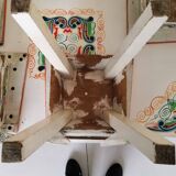 Table lounge - 4 ethnic vintage children's chairs