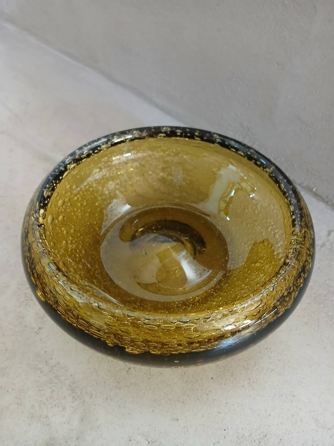 Vide poche, coupe en verre bullé