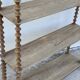 Large 19th-century turned wood wall shelf, stripped.