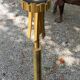 Vintage floor lamp in gilded brass with 5 glass tulips from the 50s