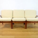 3 Chauffeuses Formant Banquette Danoise de Grete Jalk Édition Glostrup 1960