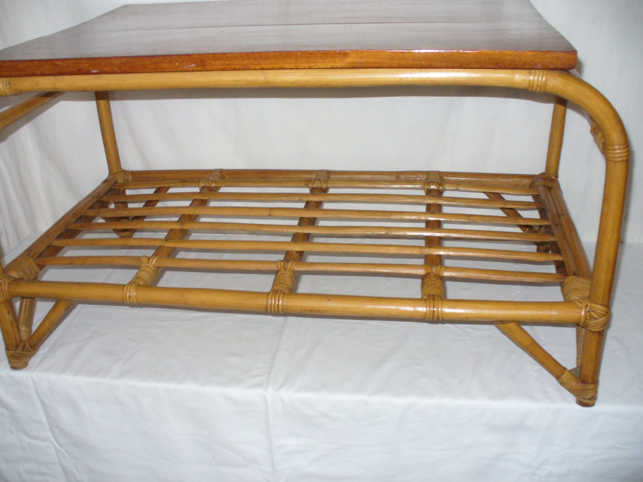 Bamboo coffee table rattan of the 1950s