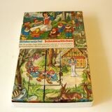 1960s Vintage - wooden cube puzzle with 6 motifs and 20 cubes
