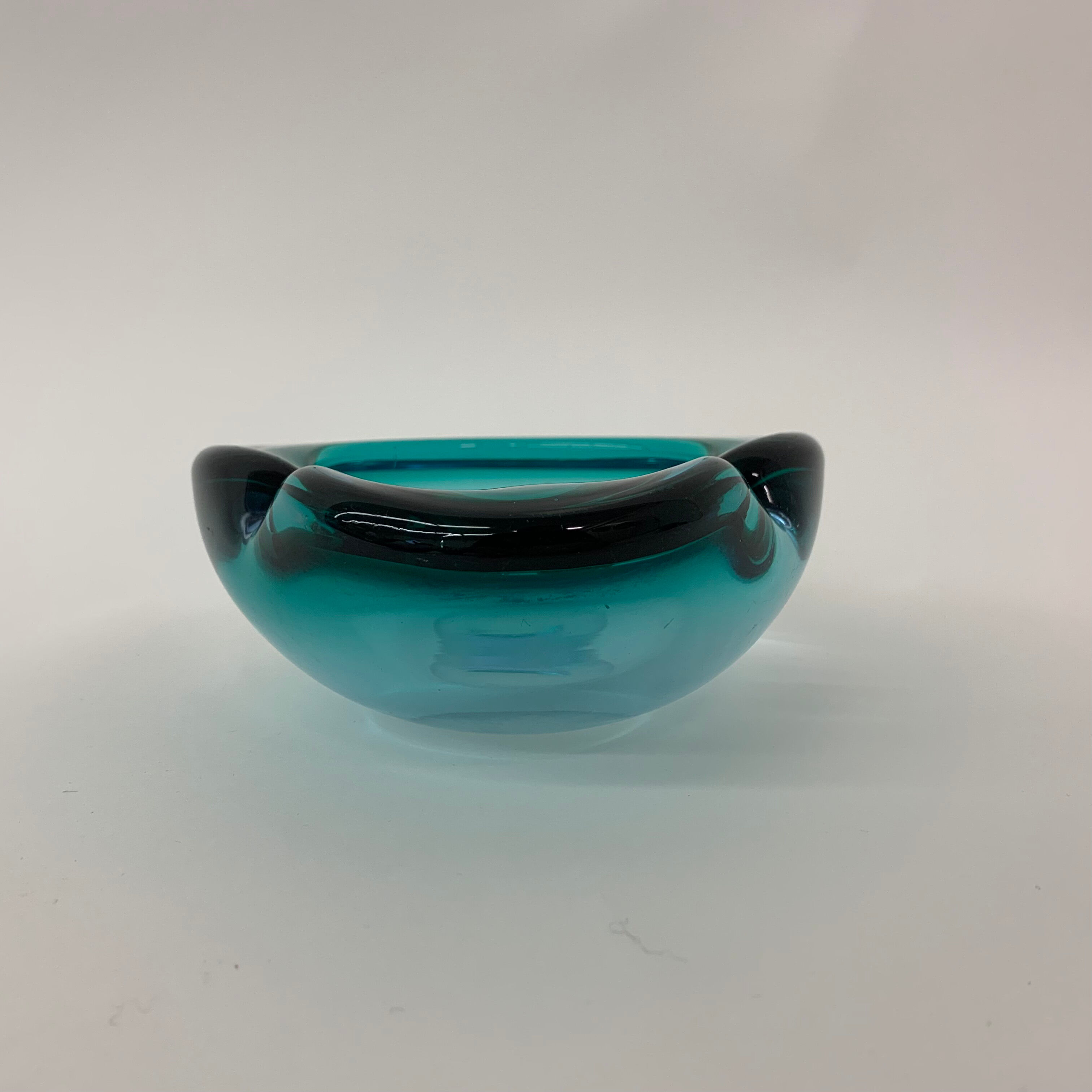 Mid century design set of 4 blue murano glass bowls , 1970's
