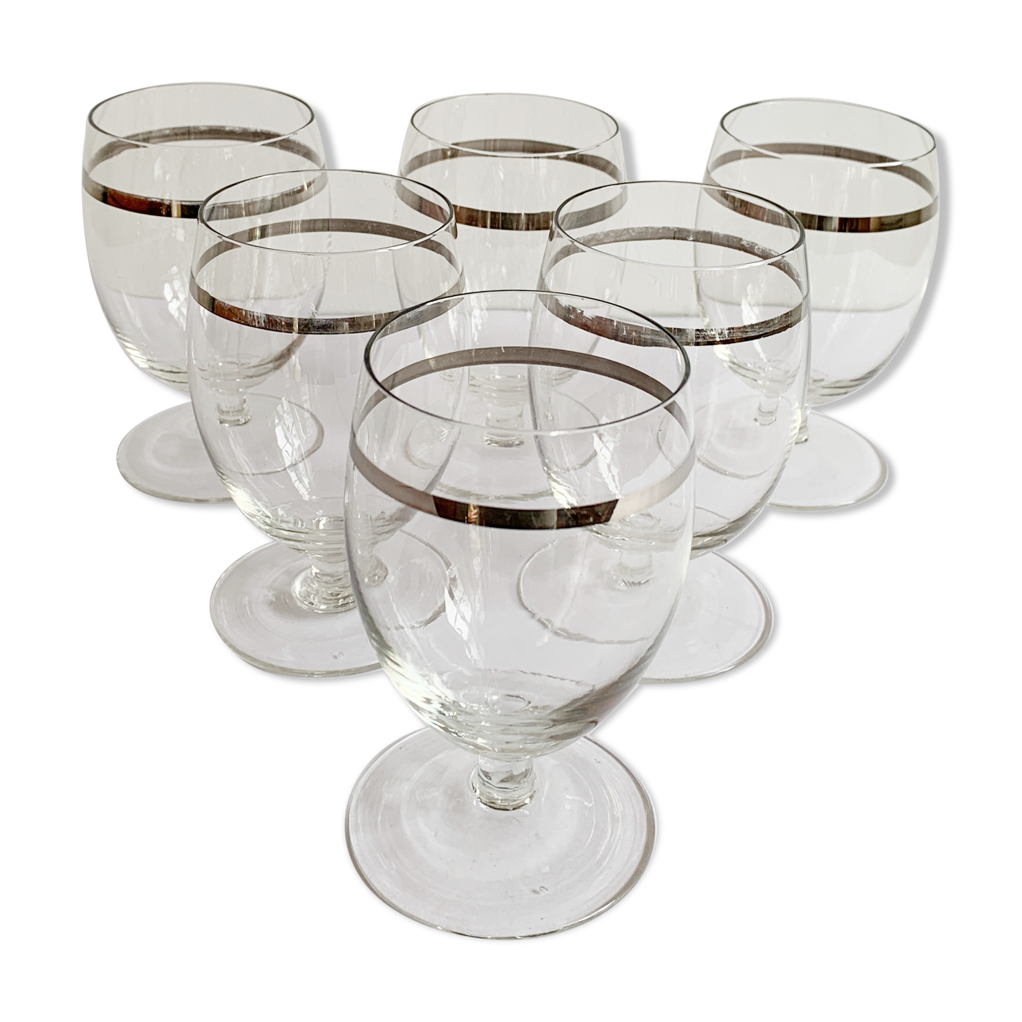 6 crystal wine glasses