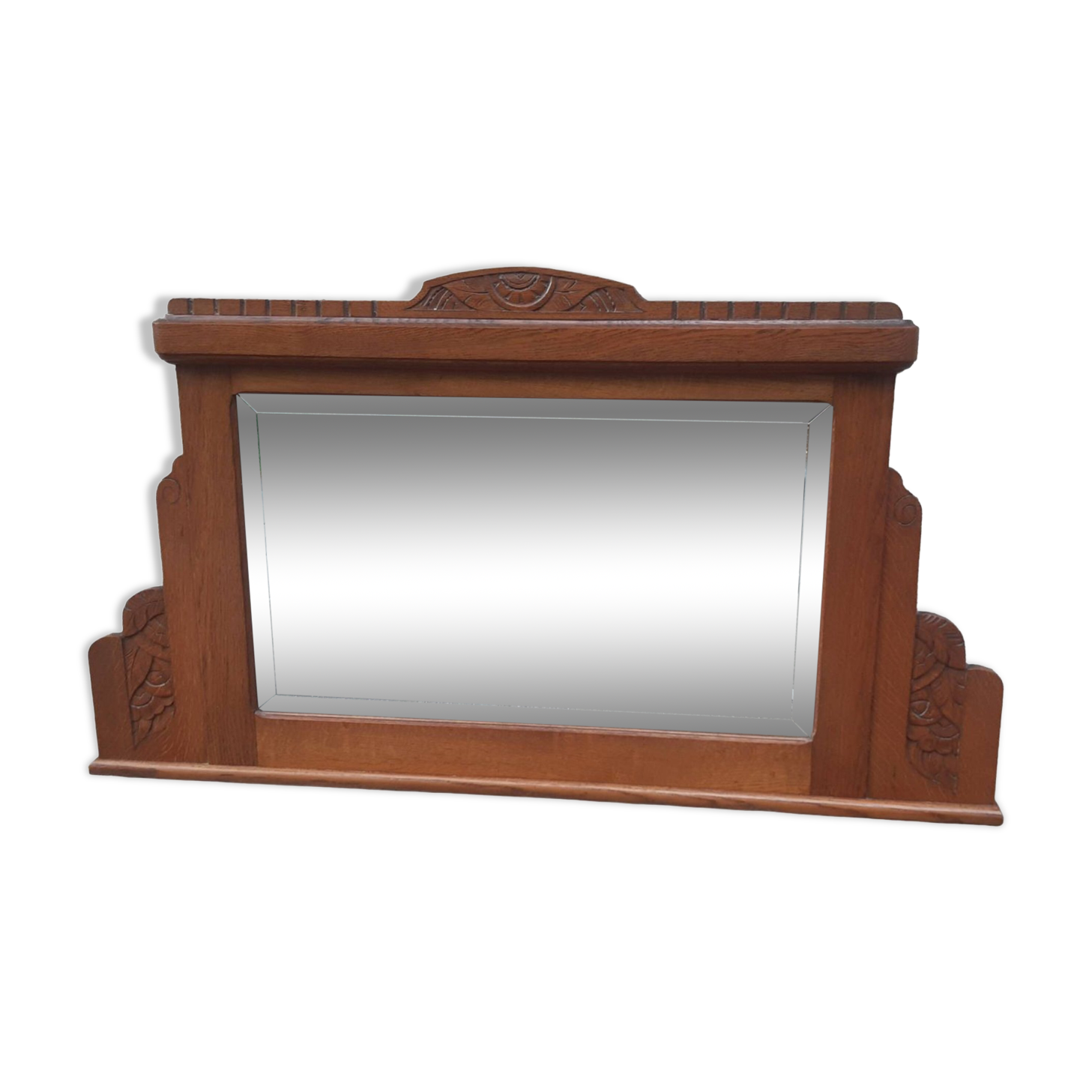 Art deco golden oak mirror