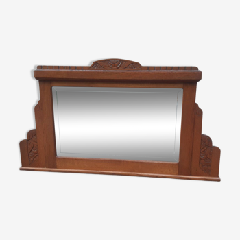 Art deco golden oak mirror