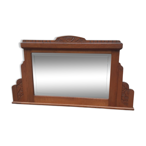 Miroir art déco chêne doré