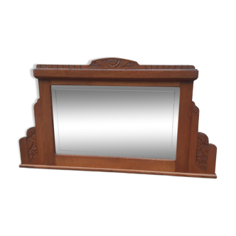 Art deco golden oak mirror