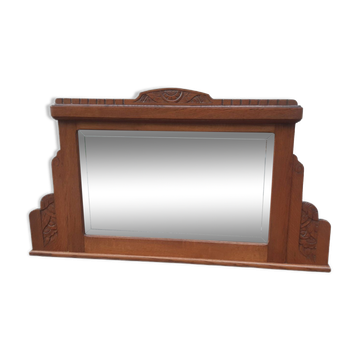 Art deco golden oak mirror
