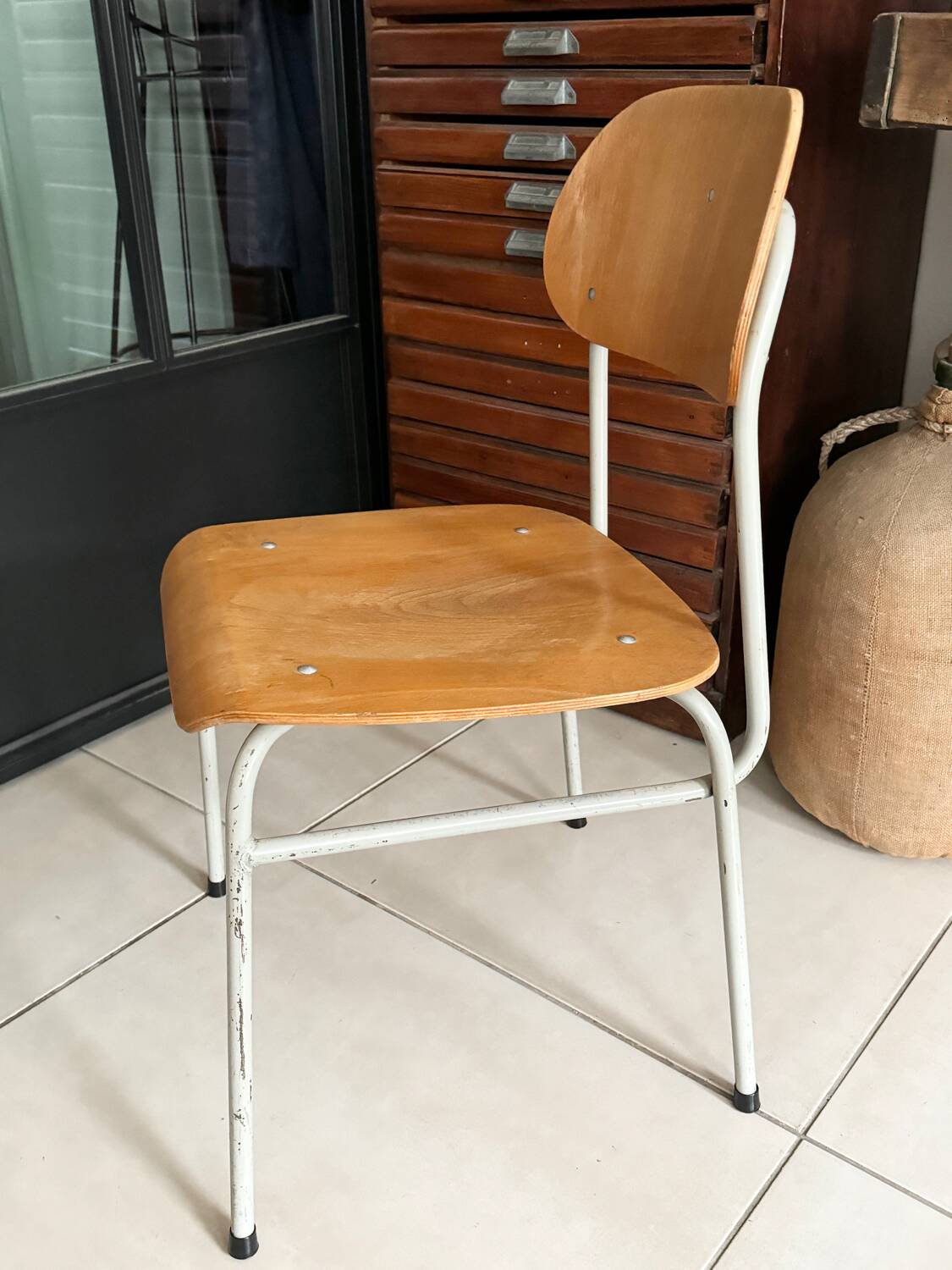 Old vintage adult school chair