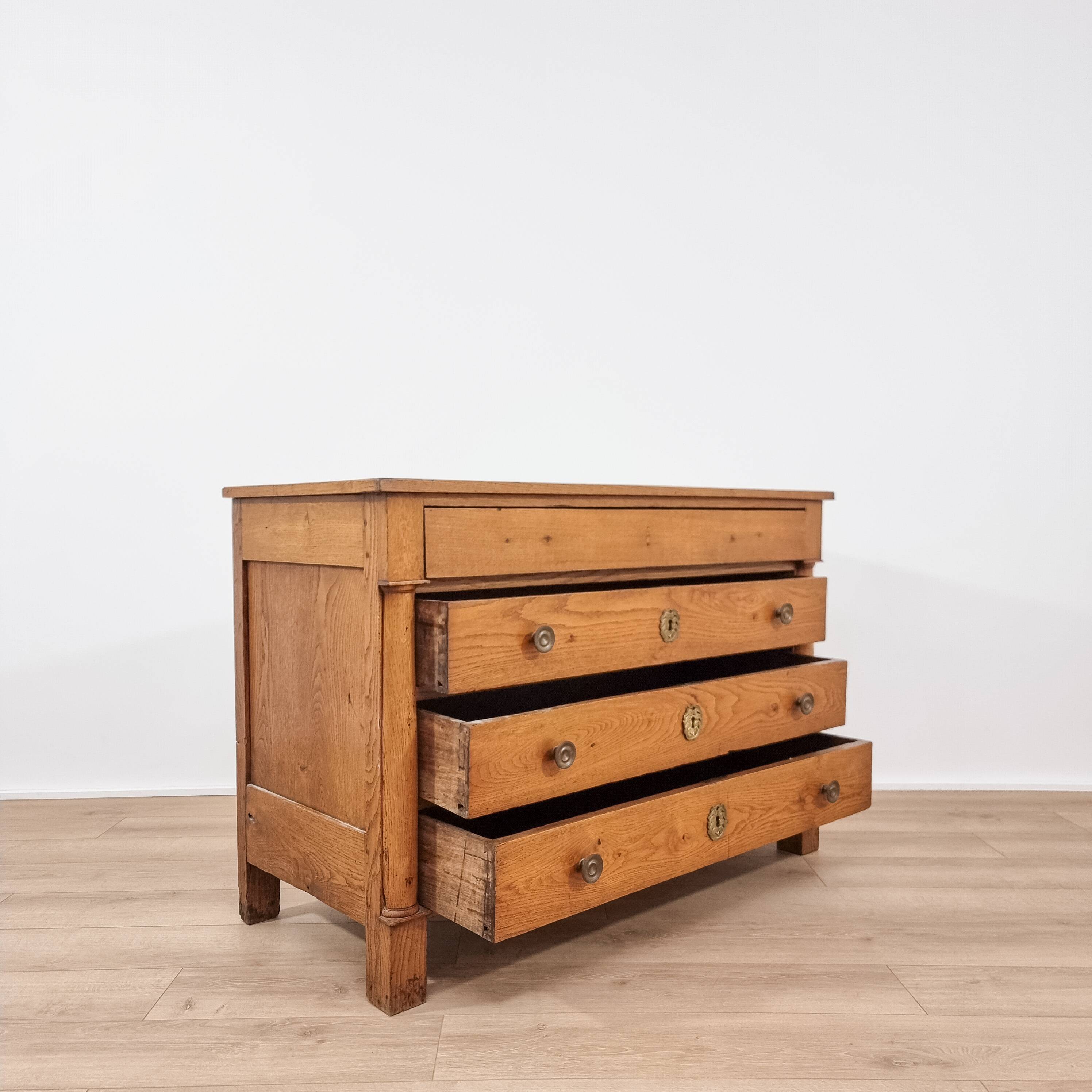 19th century solid wood chest of drawers