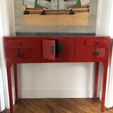 Chinese red lacquered console early twentieth century