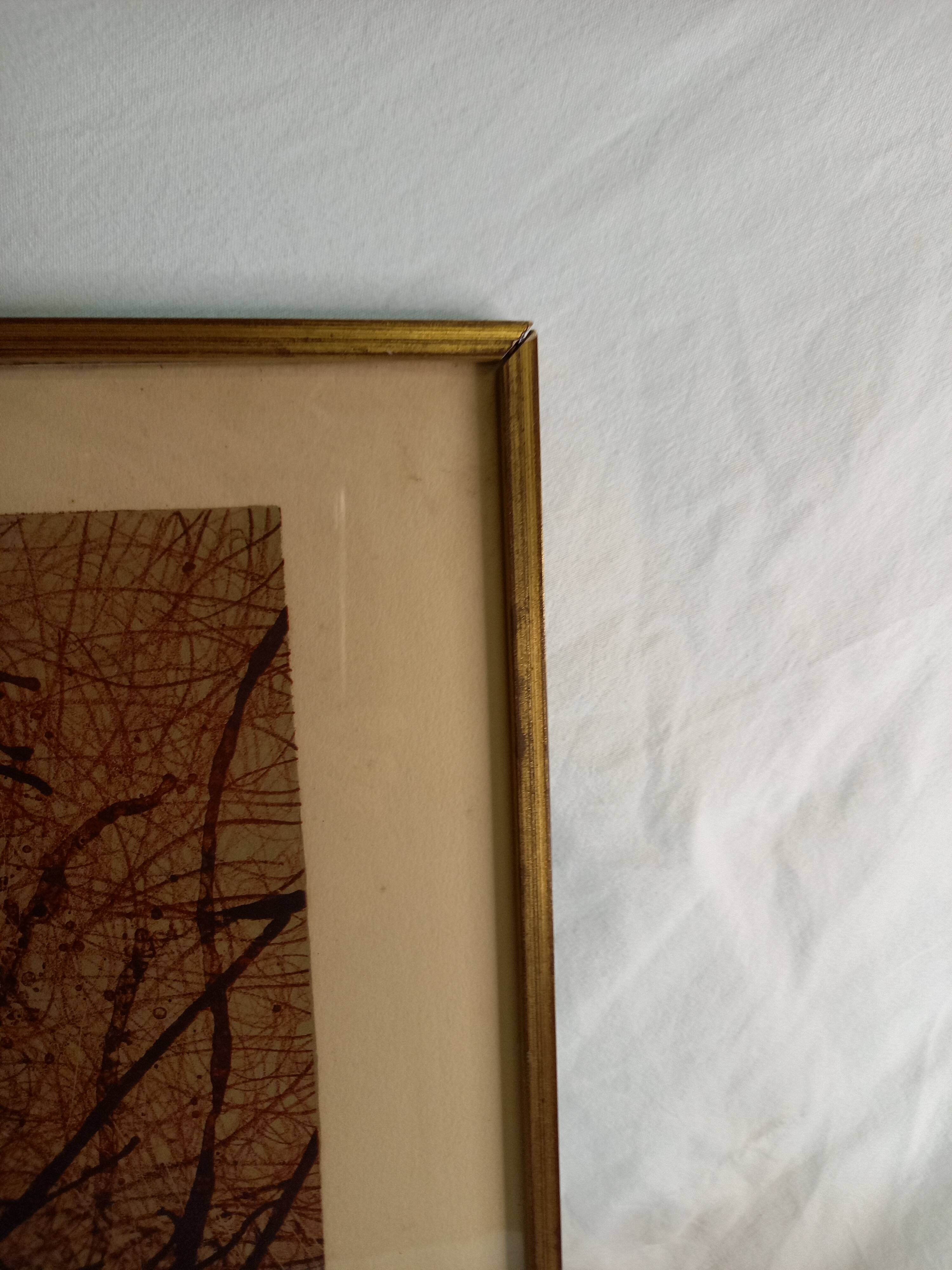 Original lithograph by Pierre-Henri Jacquot (1929-2009), birds and sun, framed and signed
