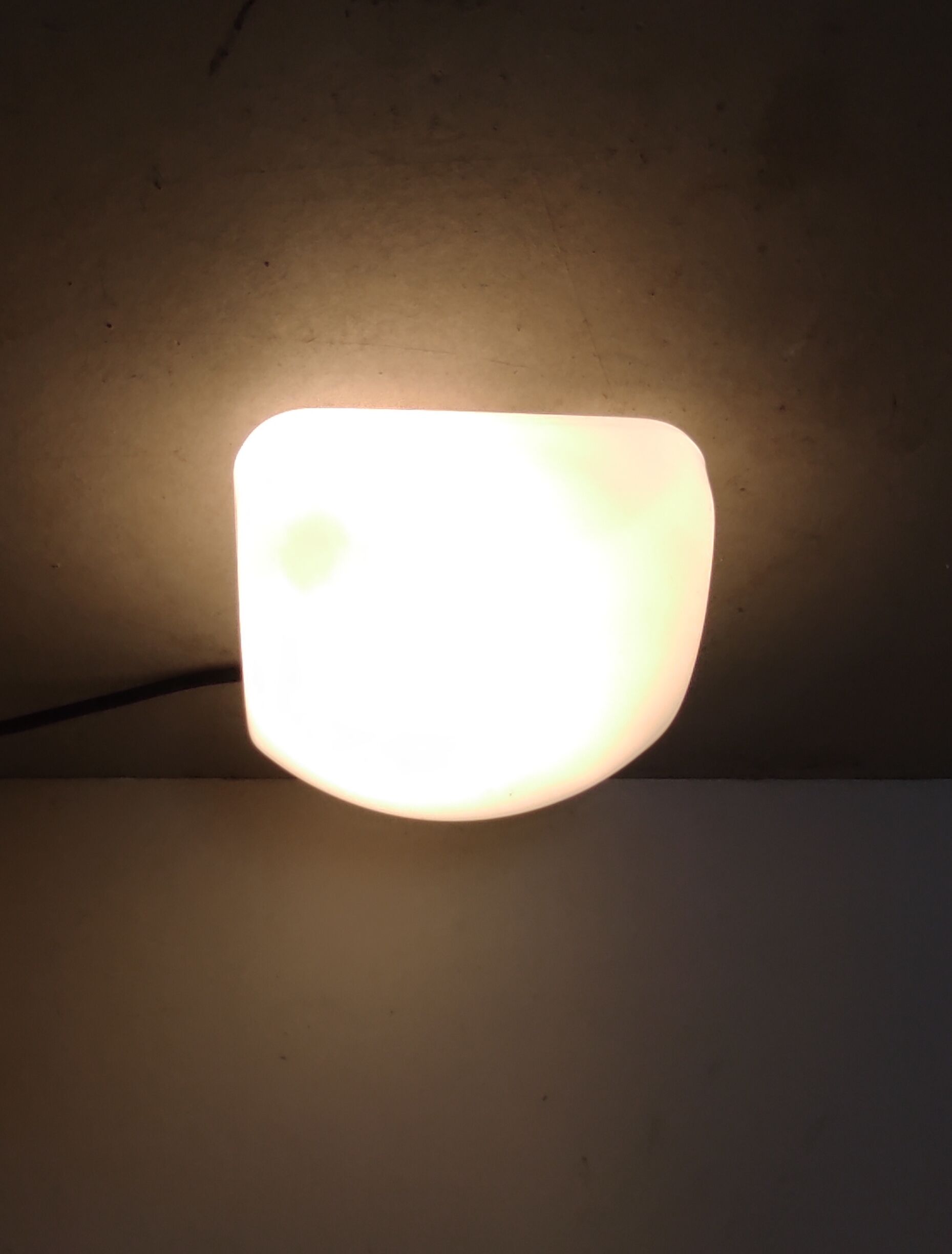 Old ceiling lamp or wall lamp vintage square with white opaline globe 60s
