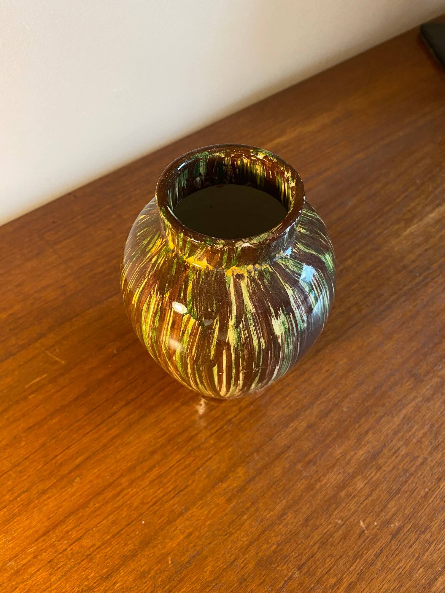 Small green ceramic vase