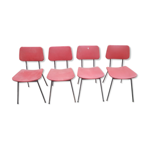 4 chaises métal skaï