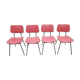4 chairs metal skaï red, 1950