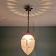 Art Deco pendant lamp in satin glass and bronze frame