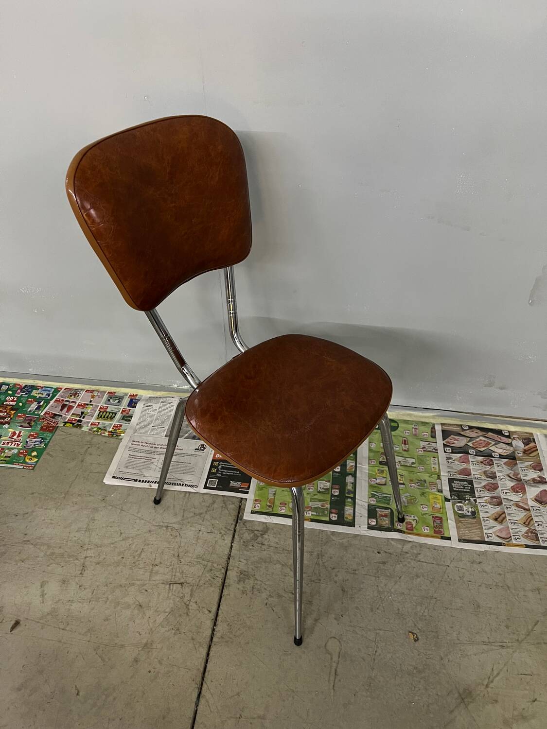 Set of 7 vintage Skaï crocro chairs from the 70s
