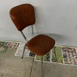 Set of 7 vintage Skaï crocro chairs from the 70s