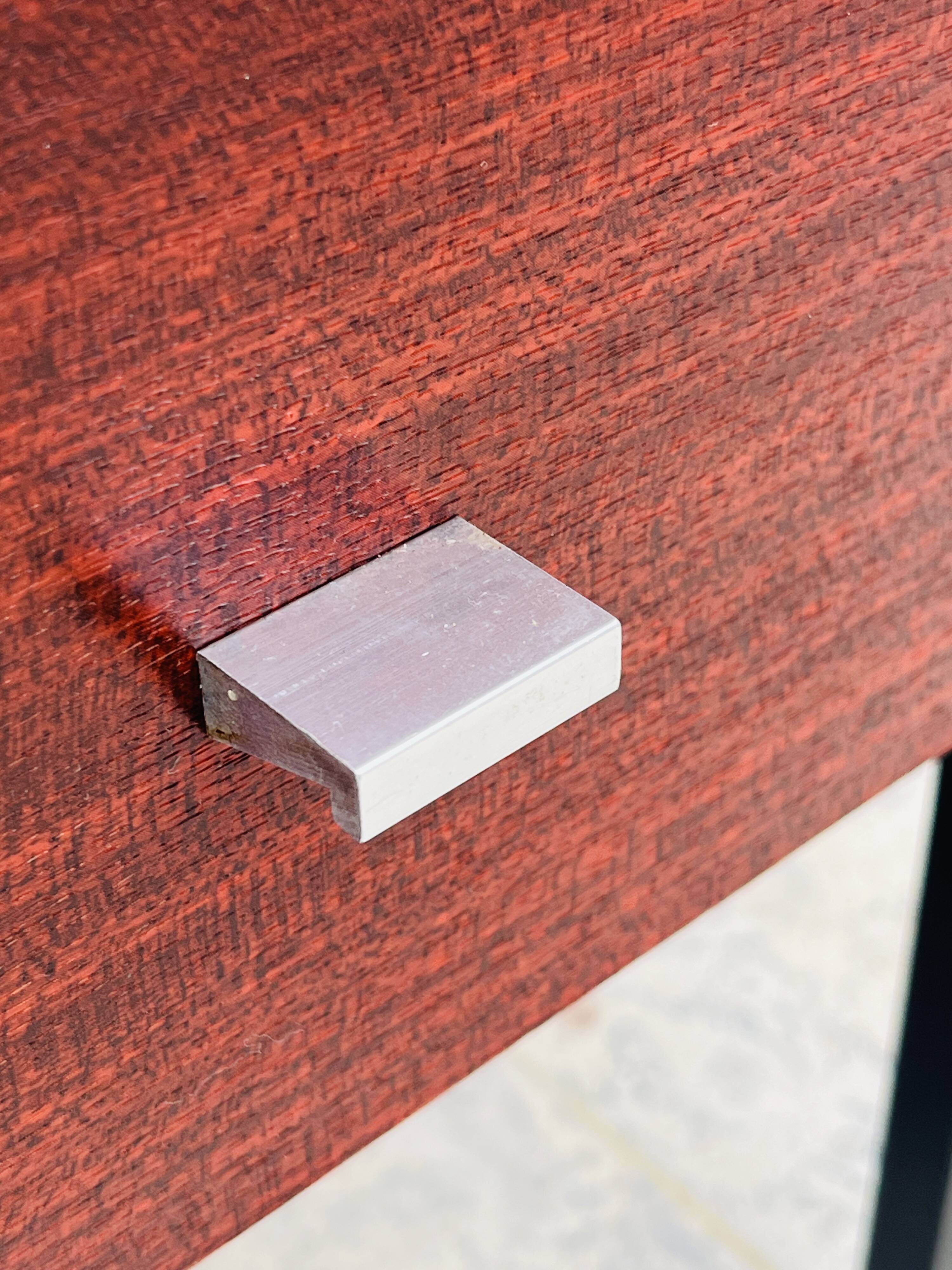 Vintage bedside table wood and metal from the 70s