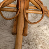 Table basse rotin et châtaignier