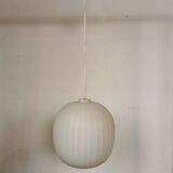 White opaline ball pendant light from the 50s