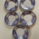 Assiettes dessert Sarreguemines modèle Jardinière XIXEME