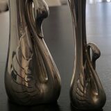 2 silver metal soliflores