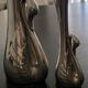 2 silver metal soliflores
