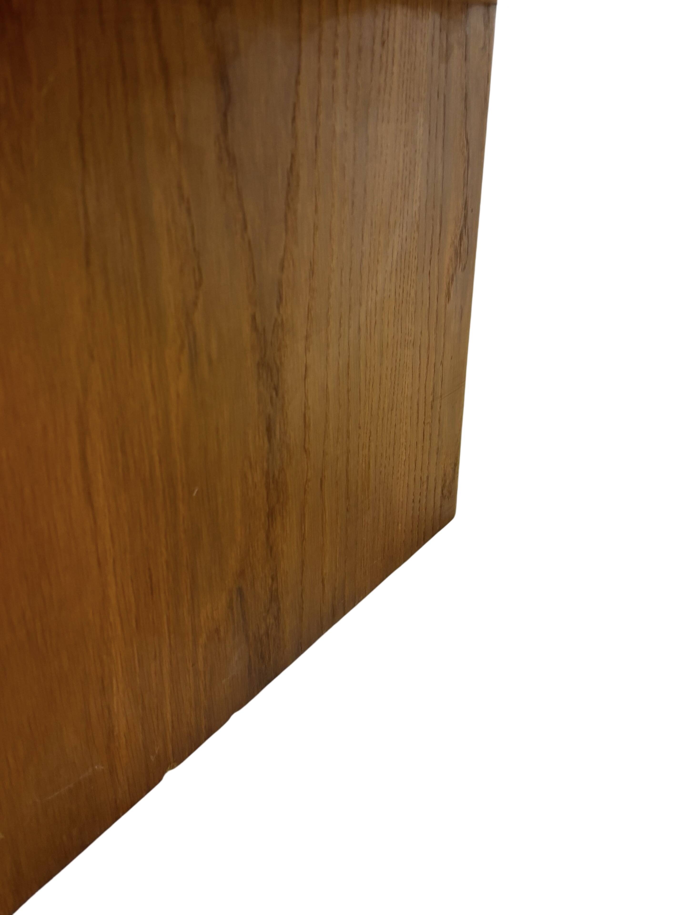 Minimalist vintage teak wood small solid bench