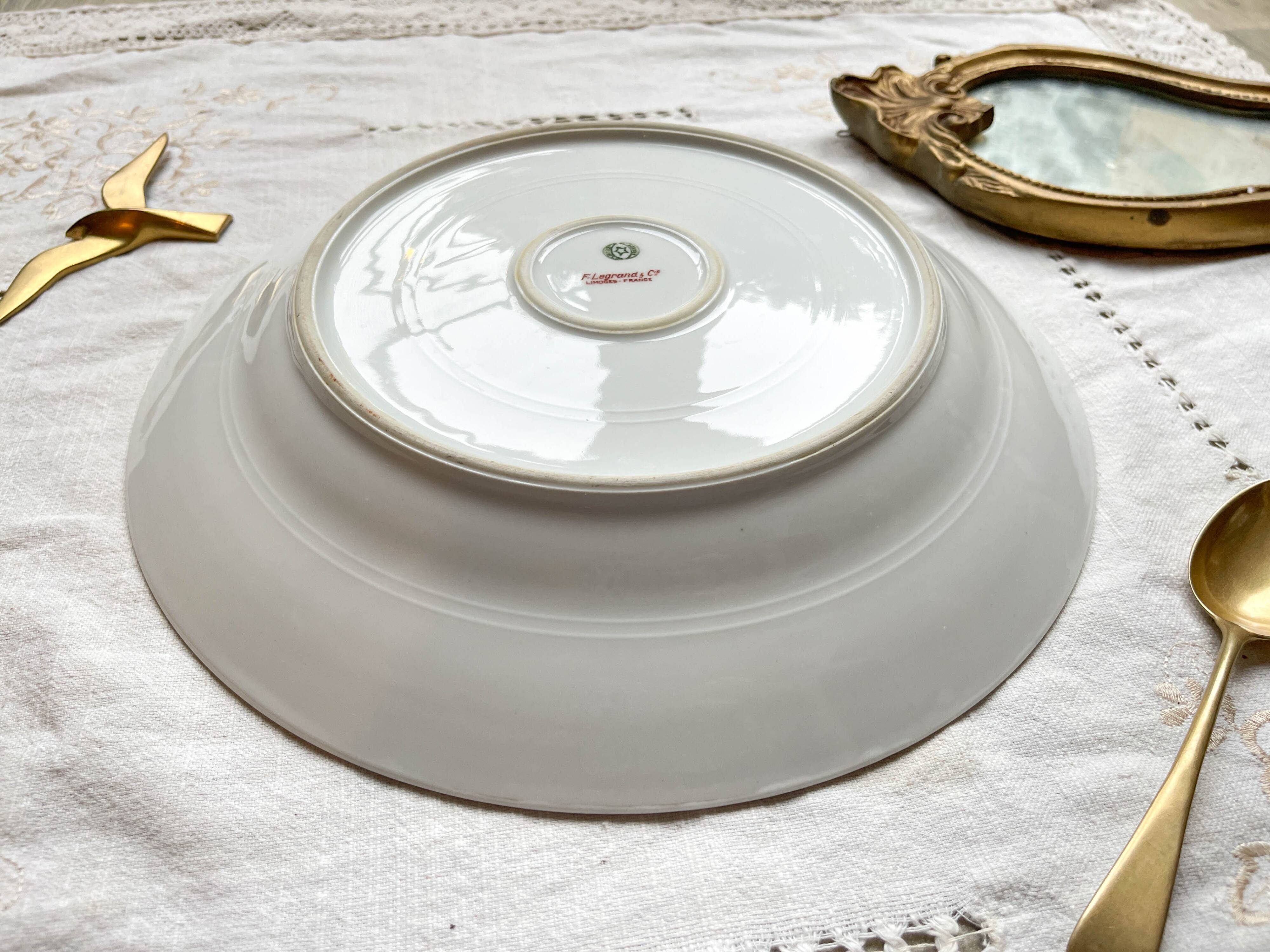 Vintage LIMOGES porcelain dish F LEGRAND & cie made in France