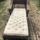 Chaise longue en bambou et rotin avec son matelas