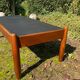 Solid oak and slate coffee table from the 50s-60s