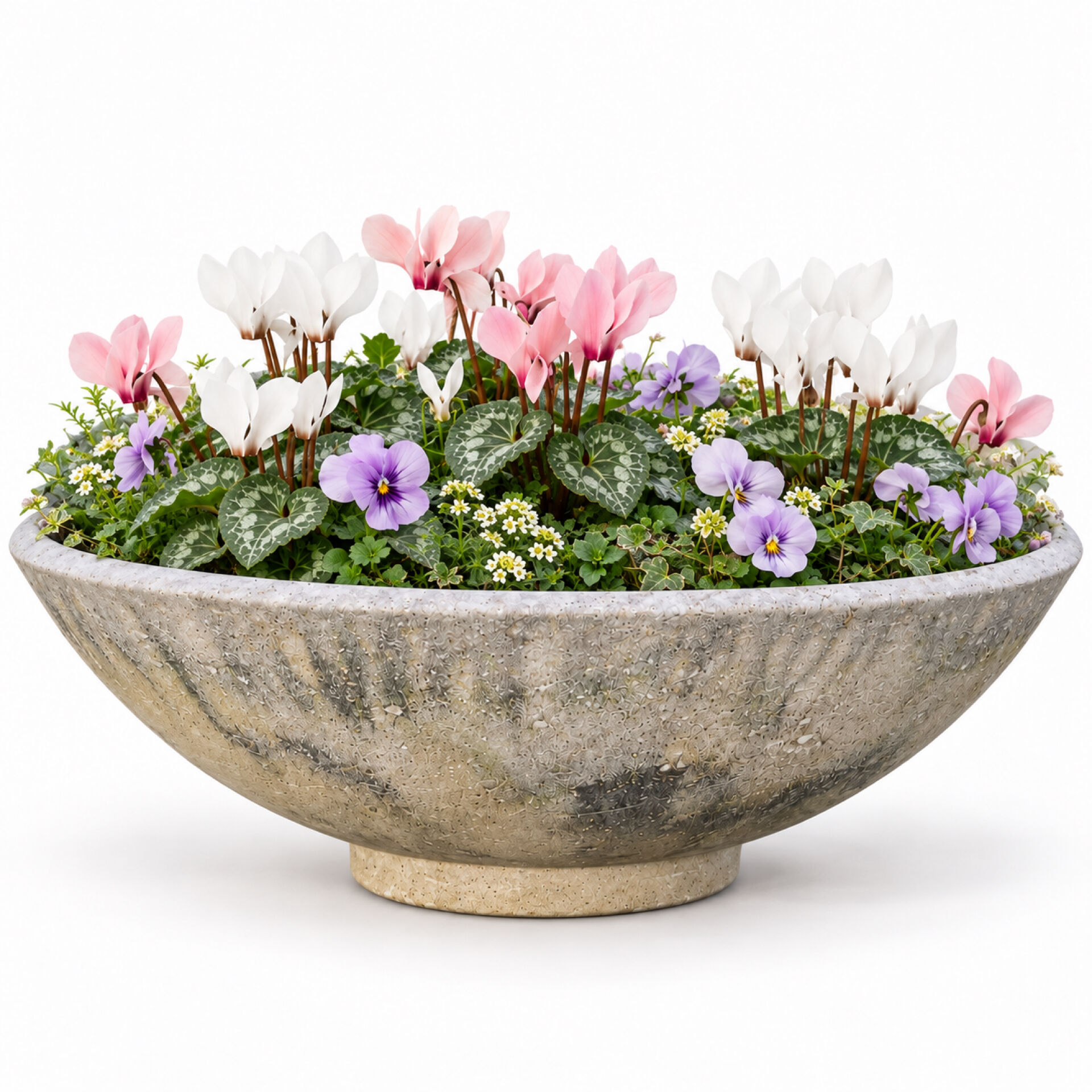 Large antique cement planter