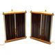 Leonardo Mosso 2 palisander and brass table lamps, Italy 1970s
