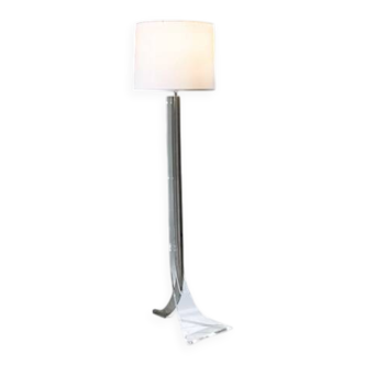 Plexiglass and chrome metal floor lamp by Philippe Jean, 1970s.