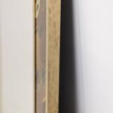 Mirror in marquetry of oxidised and patinated brass. Artist's work.