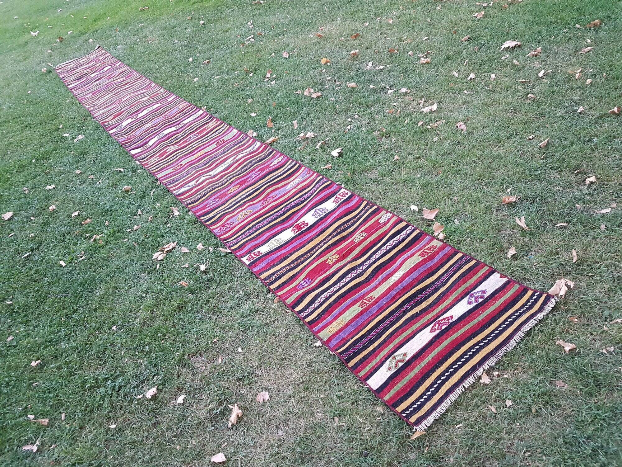 Vintage Turkish hallway rug 63x637 cm