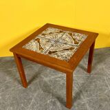 Danish mid-century teak sidetable with tile inlay 1960s