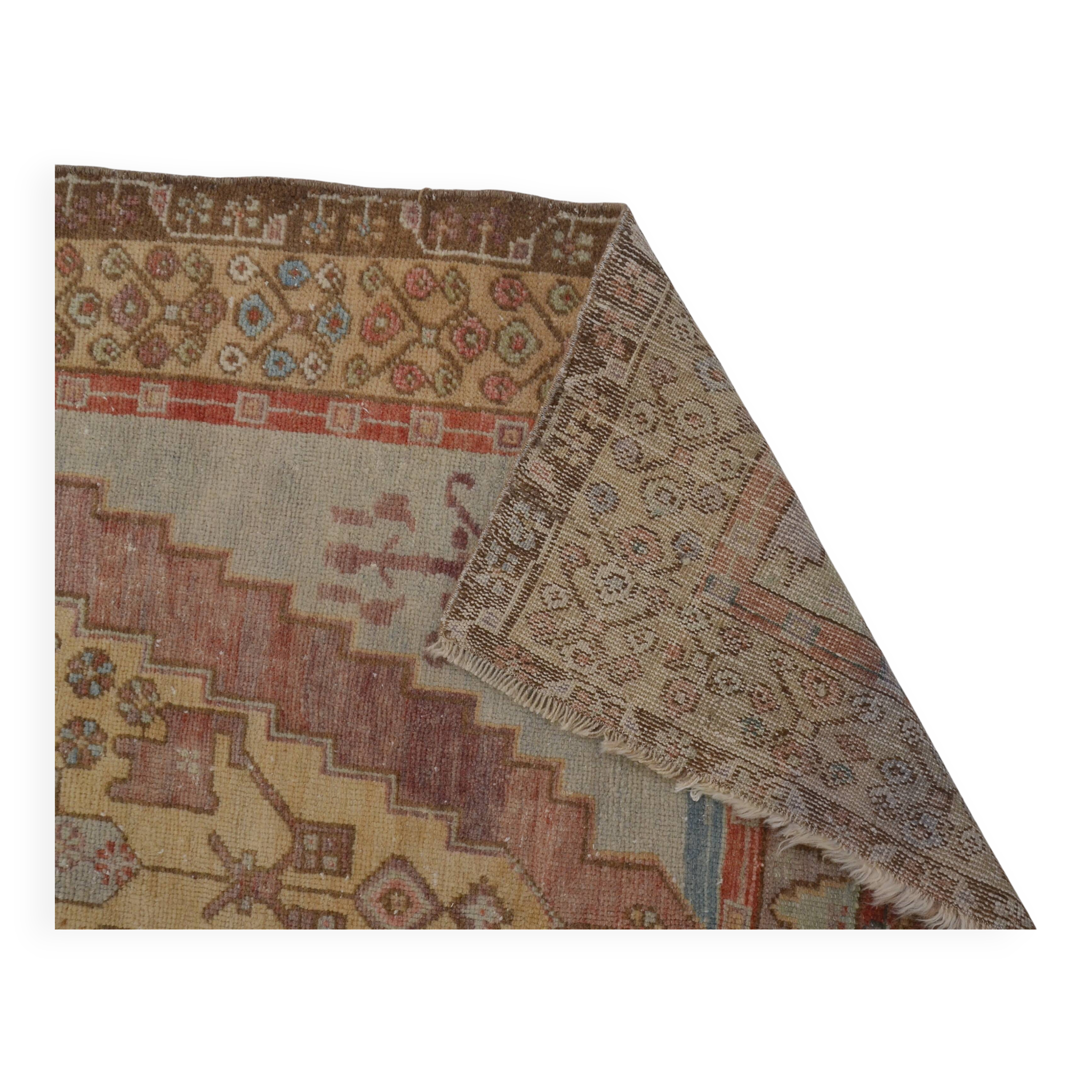 Tapis Oushak vintage noué à la main sku 1455