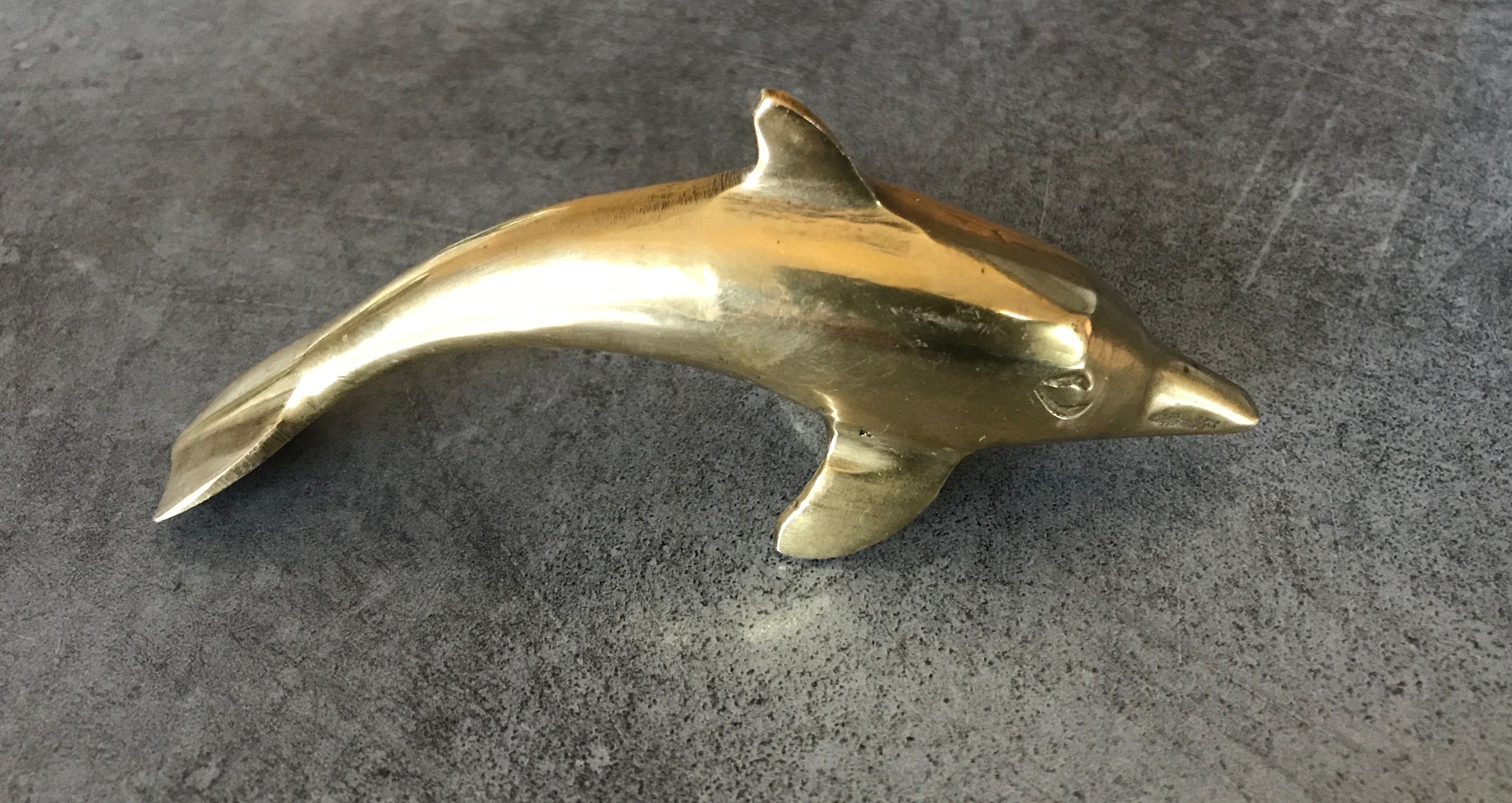 Dolphin vintage solid brass - animal collection brass 12,5 cm