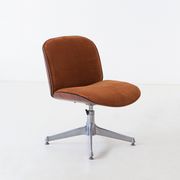 Desk Chair by Ico Parisi for Mim, Exotic Wood and Suede Leather