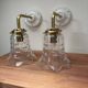 Pair of ceramic and glass wall sconces