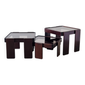 Stackable nesting tables by Gianfranco Frattini for Cassina (set of 3)