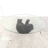 Stone bear shaped coffee table, 1970s
