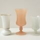 Set of three small antique vases in opaline and porcelain - 1950s