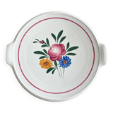 Grand plat à tarte ancien en faïence de Sarreguemines