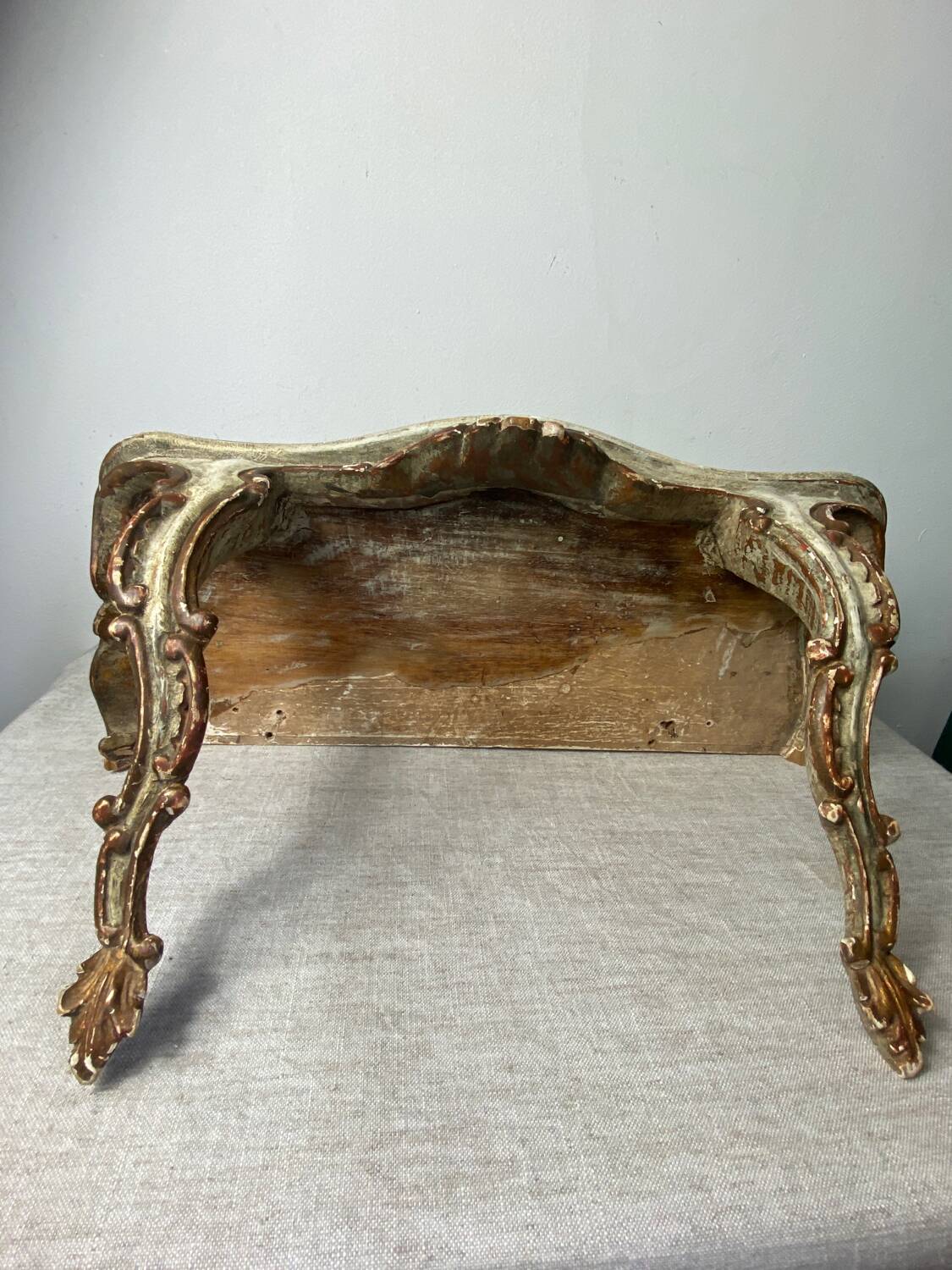 Florentine style wooden wall console